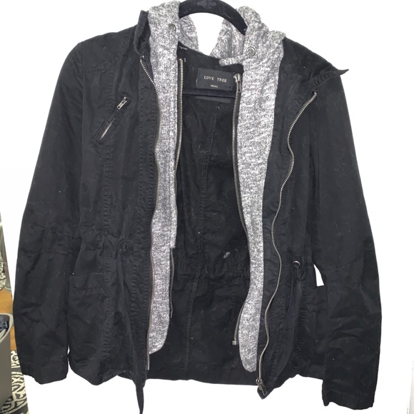 Cute black and grey double zipper jacket - Picture 1 of 2